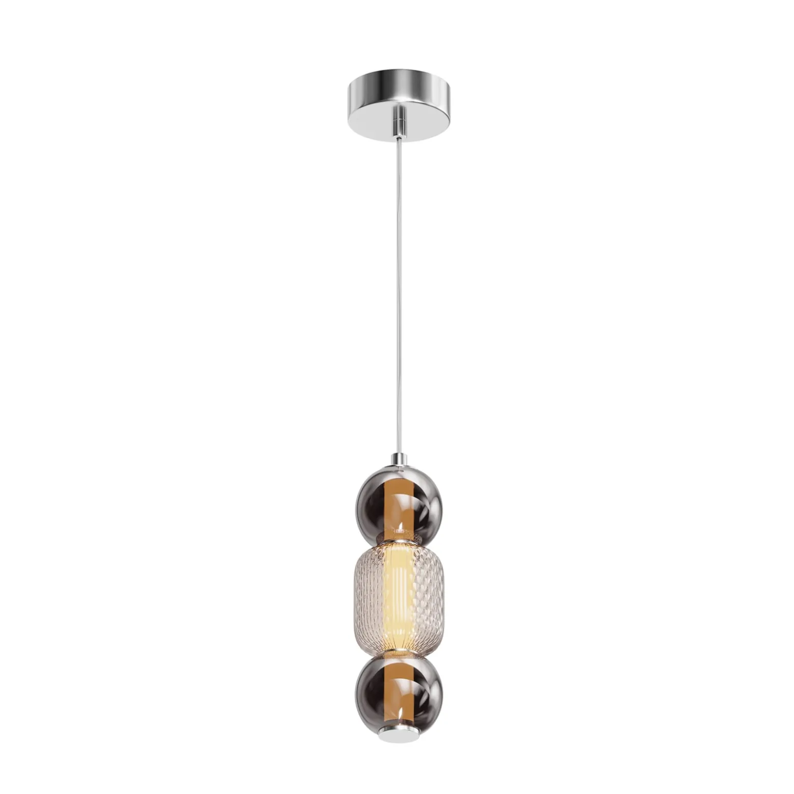 Maytoni LED-Hängeleuchte Drop, chromfarben, Ø 12 cm, Glas