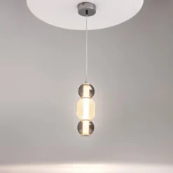 Maytoni LED-Hängeleuchte Drop, chromfarben, Ø 12 cm, Glas