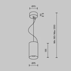 Maytoni LED-Hängeleuchte Efir, gold matt, Ø 7,5cm, 15 W, 38°