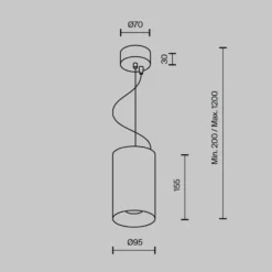 Maytoni LED-Hängeleuchte Efir, schwarz, Ø 9,5 cm, 25 W, 38°