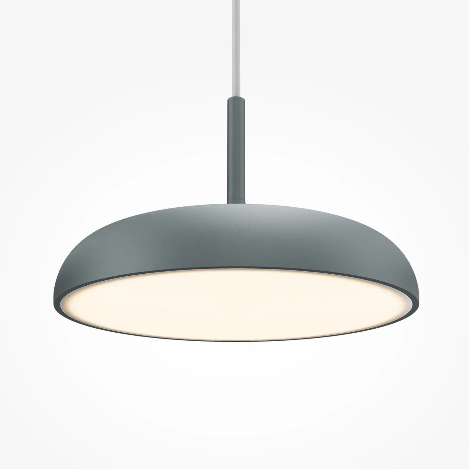 Maytoni LED-Hängeleuchte Gerhard, grau, Ø 30 cm, Metall