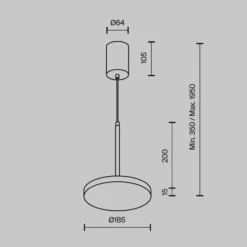 Maytoni LED-Hängeleuchte Plato, schwarz, Ø 18,5cm, Aluminium