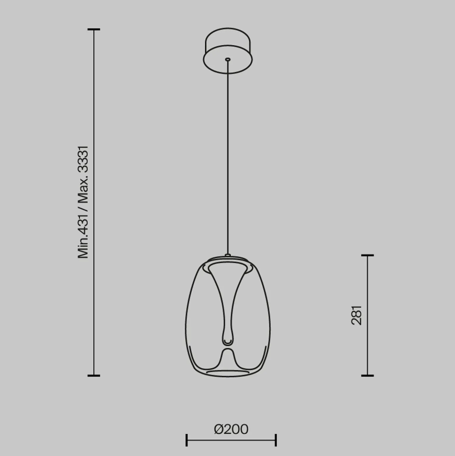 Maytoni LED-Hängeleuchte Splash, klar, Ø 20 cm, Glas