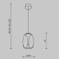 Maytoni LED-Hängeleuchte Splash, rauchgrau, Ø 20 cm, Glas