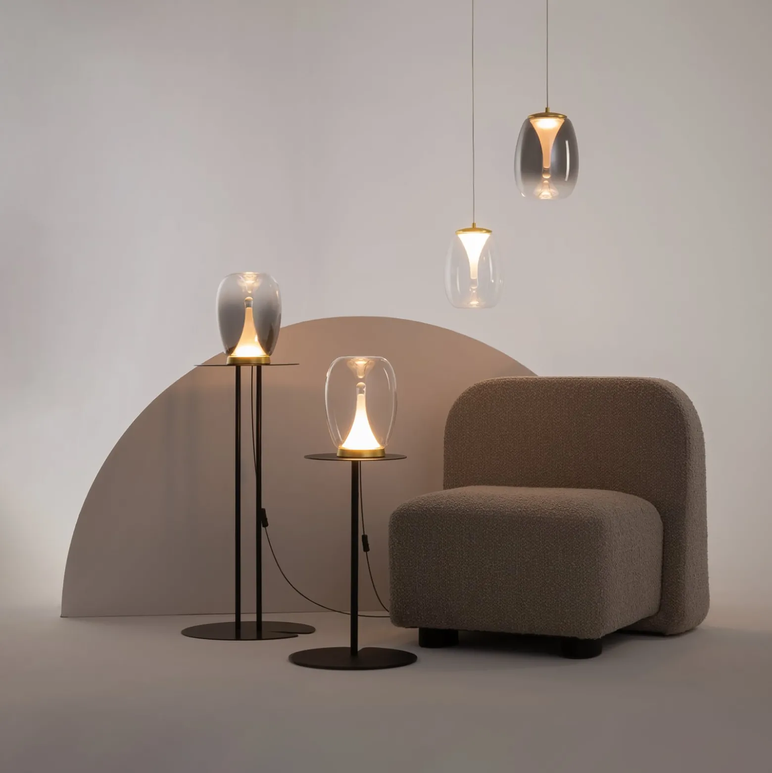 Maytoni LED-Hängeleuchte Splash, rauchgrau, Ø 20 cm, Glas