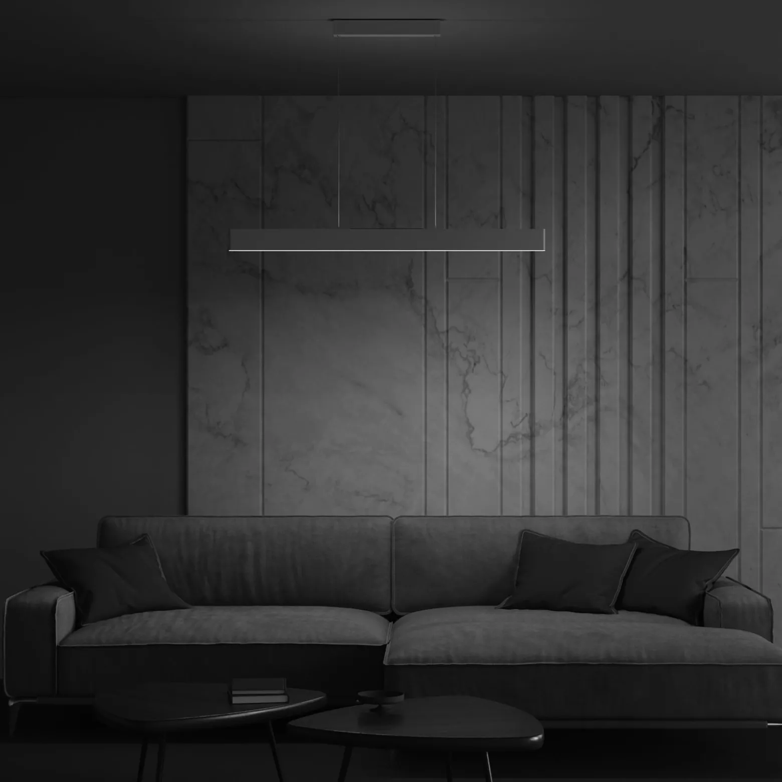 Maytoni LED-Hängeleuchte Step, weiß, 118,5 cm, 3.000 K, Alu