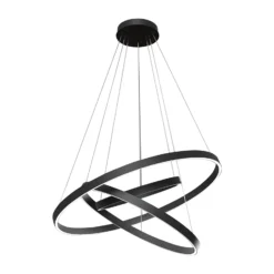 Maytoni Rim LED-Hängelampe, 840, 3 Ringe, schwarz