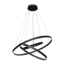 Maytoni Rim LED-Hängelampe, 840, 3 Ringe, schwarz