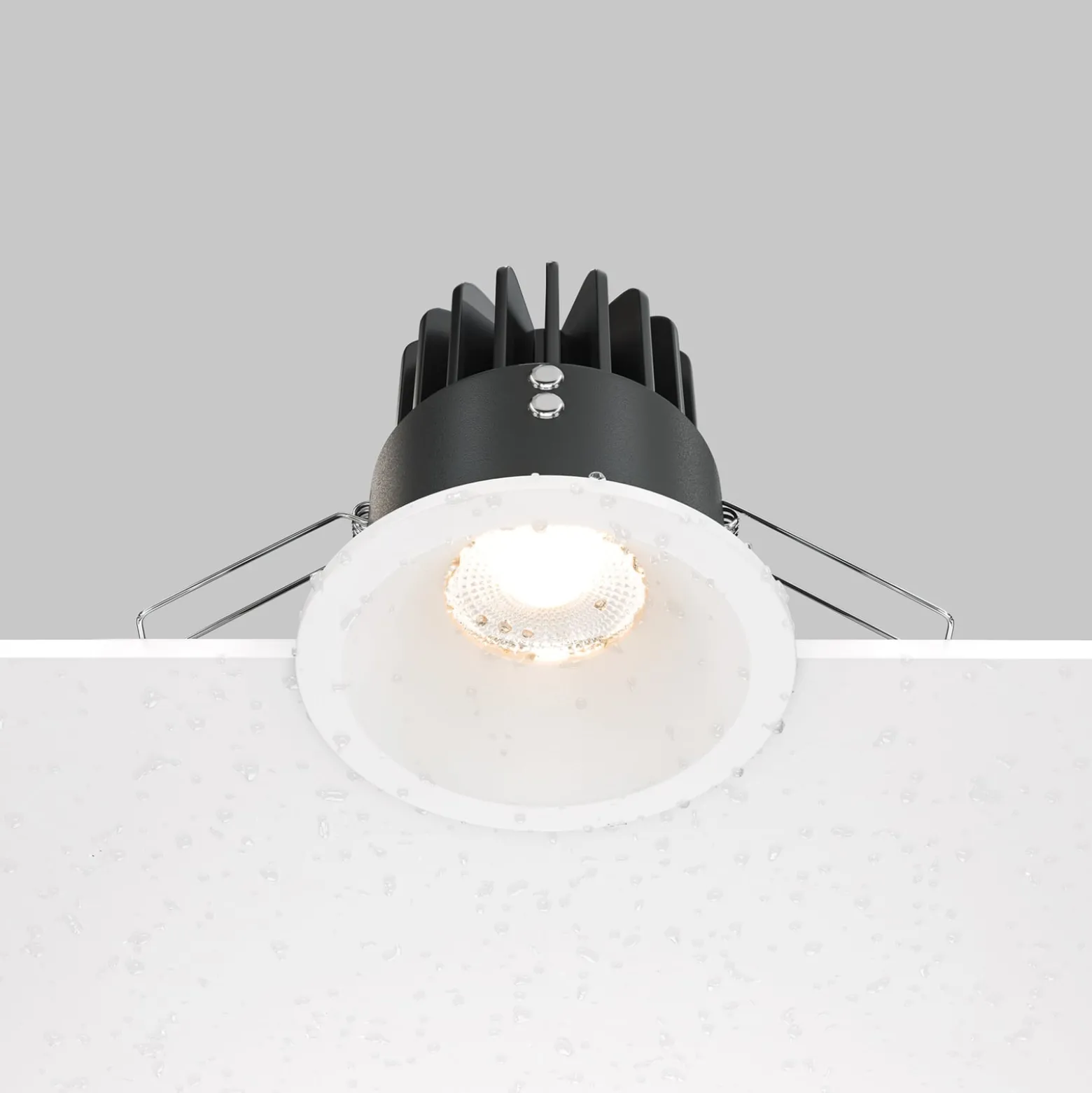 Maytoni Zoom LED-Einbauleuchte 930 IP65 rund Triac, weiß