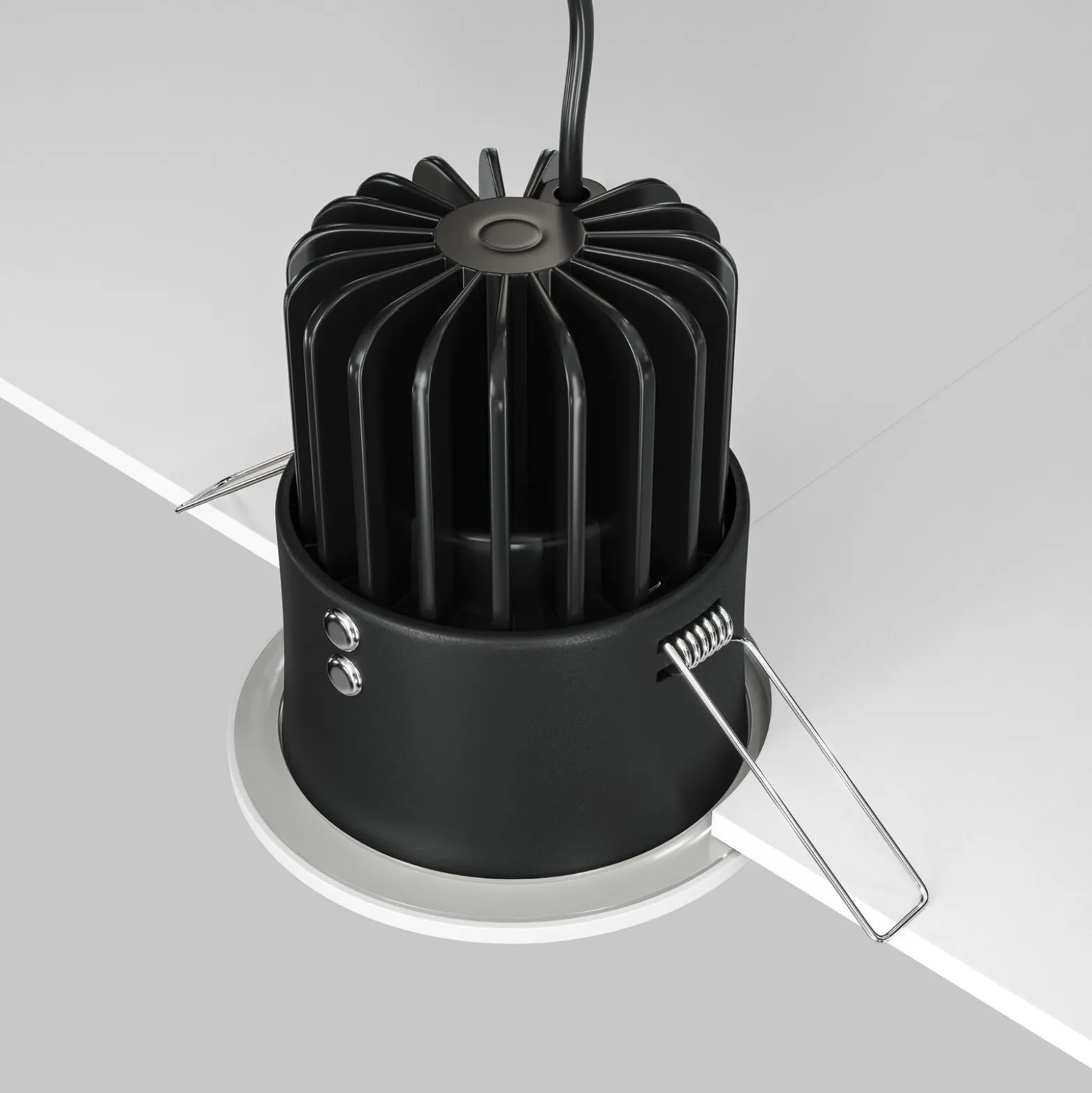 Maytoni Zoom LED-Einbauleuchte 930 IP65 rund Triac, weiß