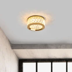 Mit Kristallschmuck -Einbauleuchte Iwen gold