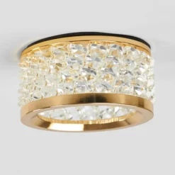 Mit Kristallschmuck -Einbauleuchte Iwen gold
