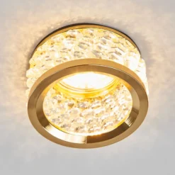 Mit Kristallschmuck -Einbauleuchte Iwen gold