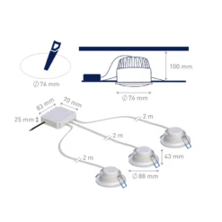 Müller Licht tint Einbauleuchte Spotlight 3er-Set