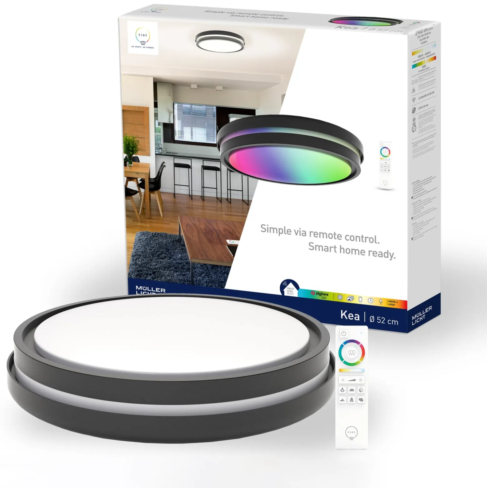 Müller Licht tint Kea LED-Deckenleuchte, Ø 52 cm