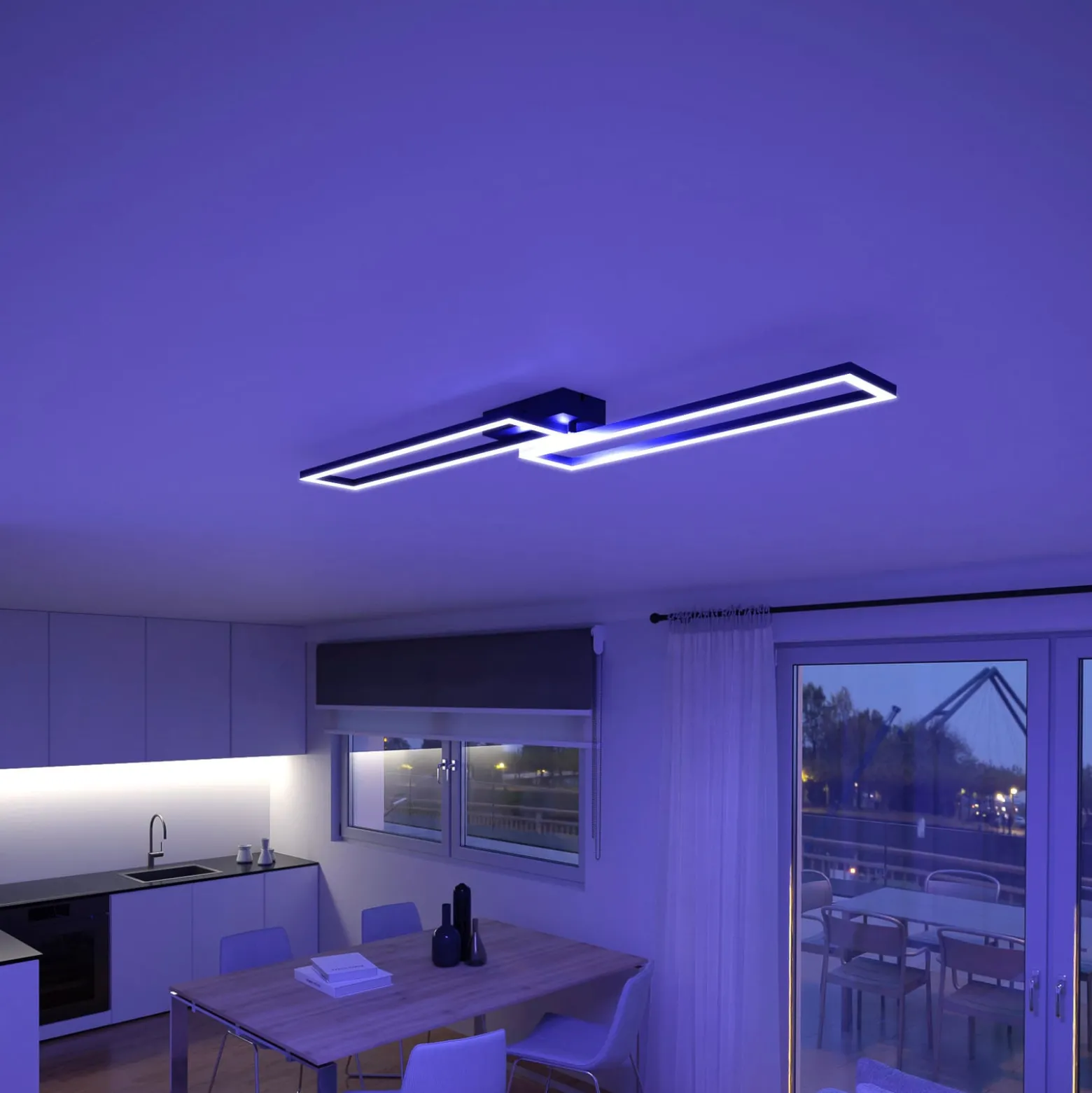 Müller Licht tint LED-Deckenleuchte Ciso, RGB, CCT, schwarz