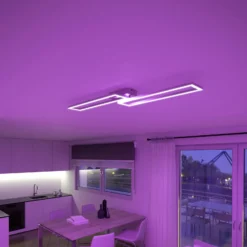 Müller Licht tint LED-Deckenleuchte Ciso, RGB, CCT, silber