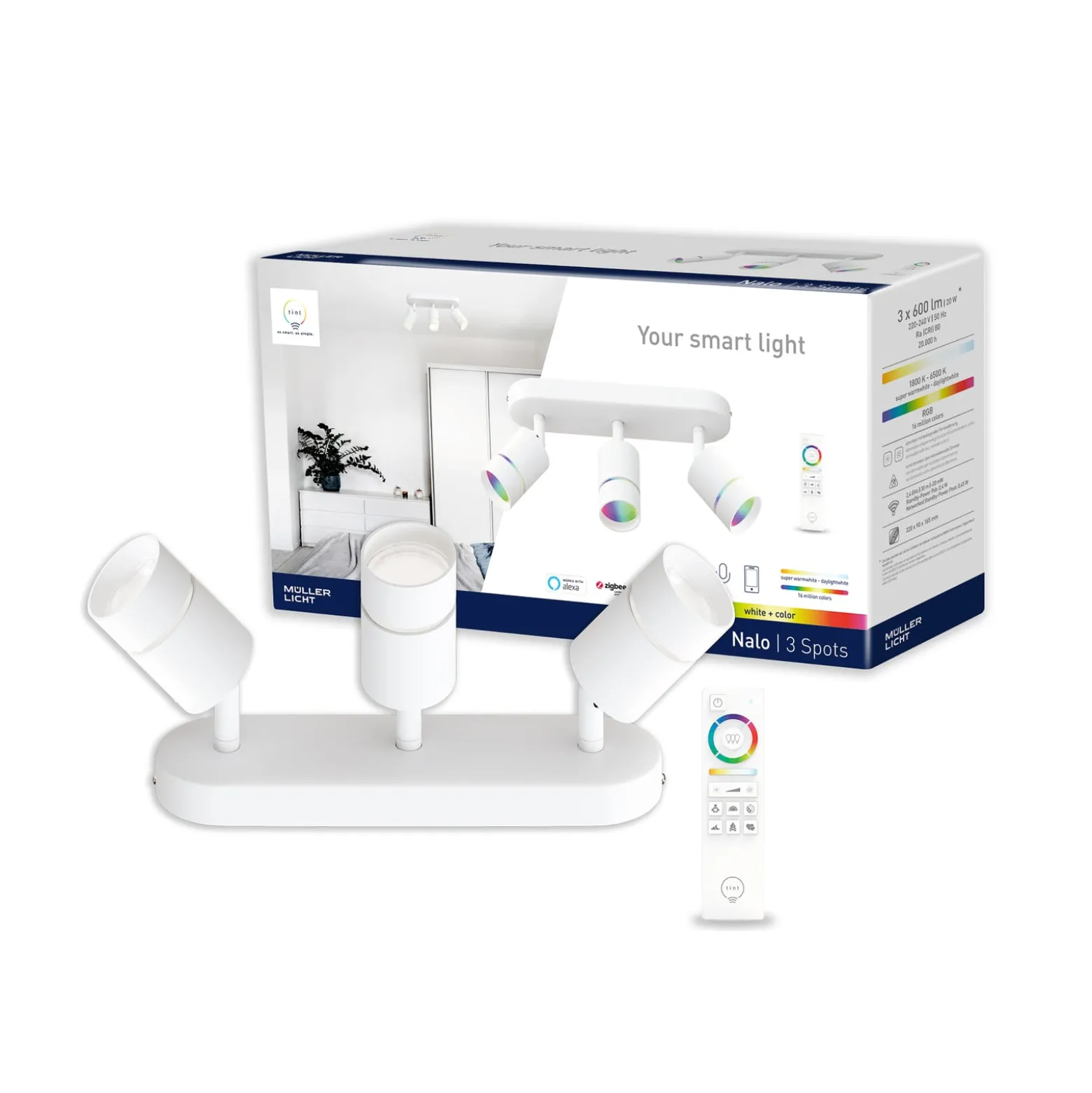Müller Licht tint Nalo LED-Strahler, dreiflammig