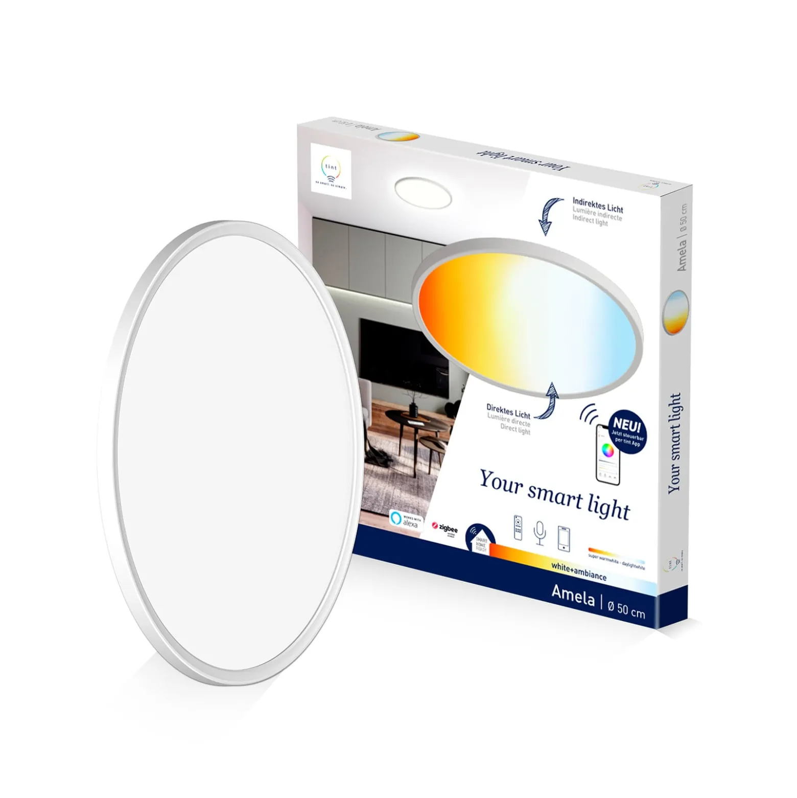 Müller Licht tint Smart LED-Deckenleuchte Amela, Ø 50 cm