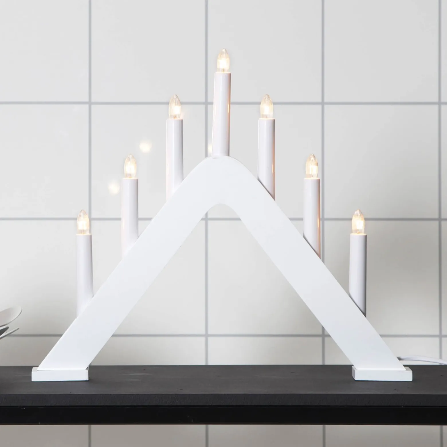 Modern designter Kerzenleuchter Jarve weiß