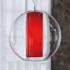 Modo Luce Bolla Hängelampe Kunststoff rot Ø 60 cm