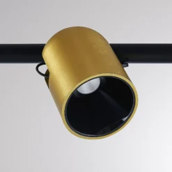 Molto Luce Hängelampe Nuun PD, schwarz/gold, Alu, 4-flg.