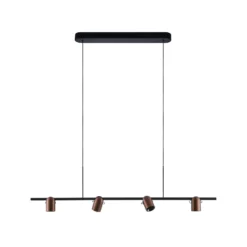 Molto Luce Hängelampe Nuun PD, schwarz/kaffeebraun, 4-flg.