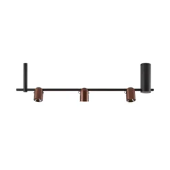 Molto Luce Hängelampe Nuun SD, schwarz/kaffeebraun, 3-flg.