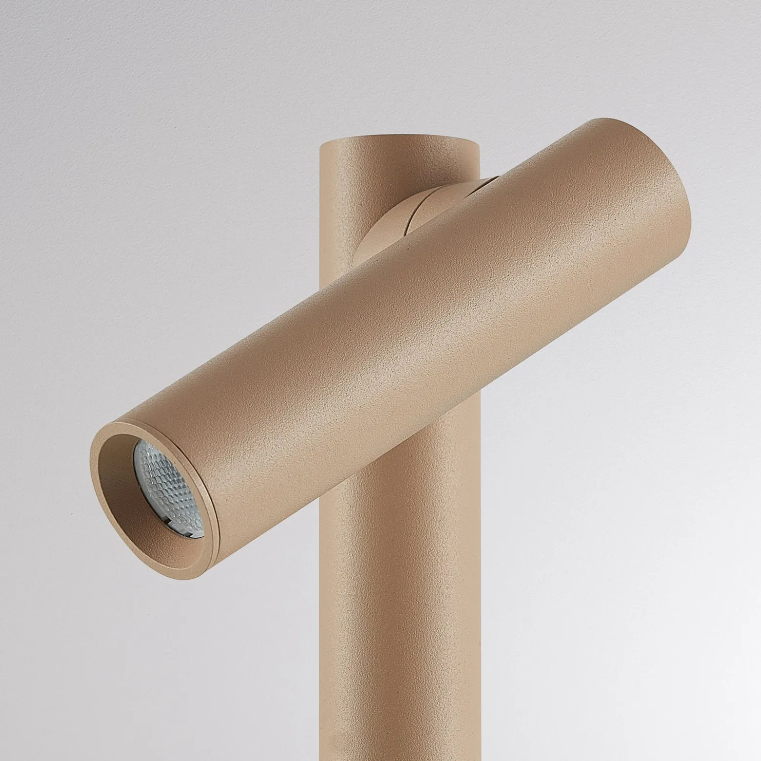 Molto Luce LED-Akku-Tischlampe Mimo T, sandfarben, Aluminium