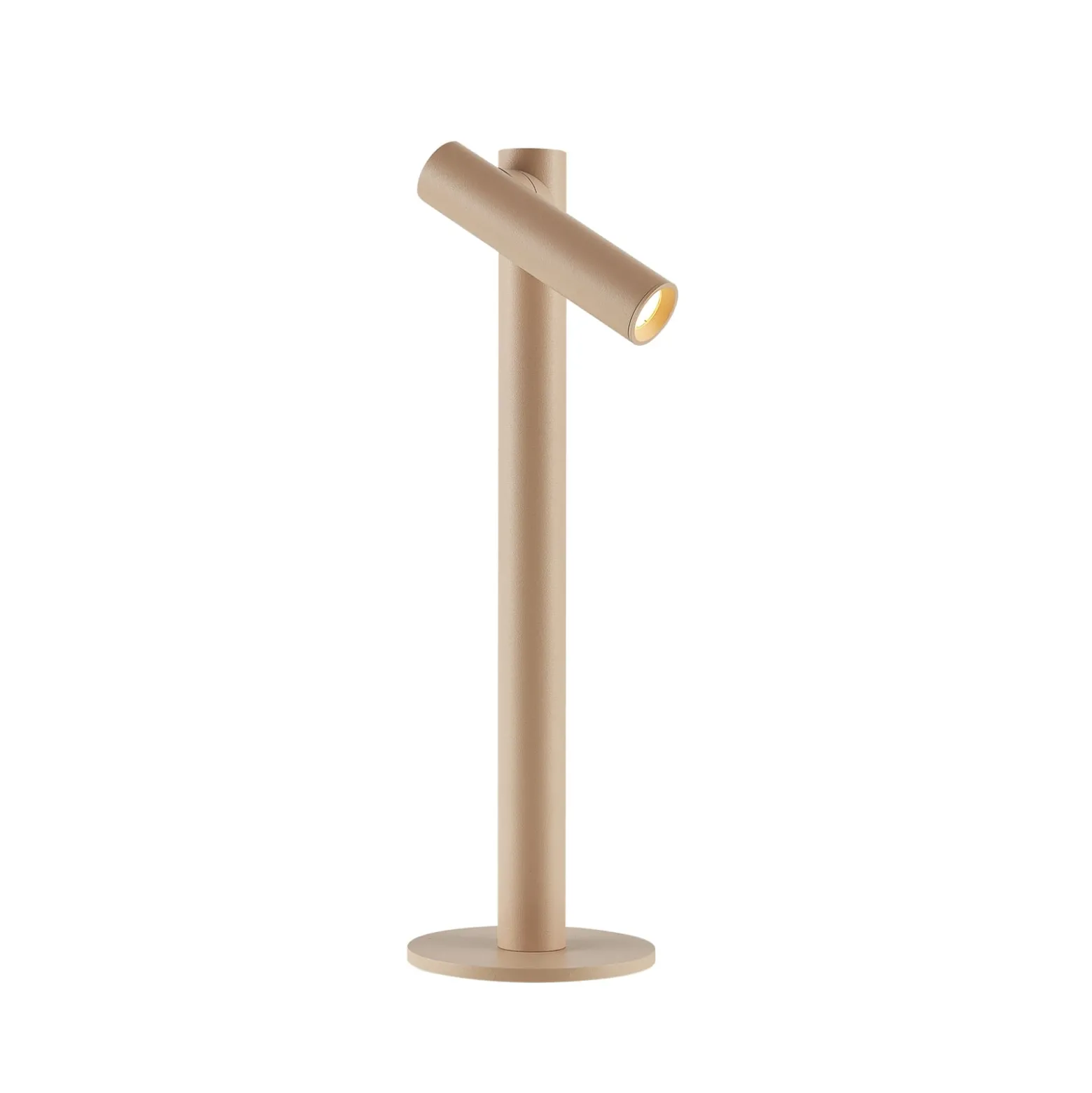 Molto Luce LED-Akku-Tischlampe Mimo T, sandfarben, Aluminium