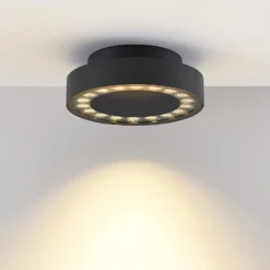 Molto Luce LED-Außen-Deckenlampe Nona, Ø 18,2 cm, anthrazit