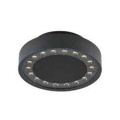 Molto Luce LED-Außen-Deckenlampe Nona, Ø 18,2 cm, anthrazit