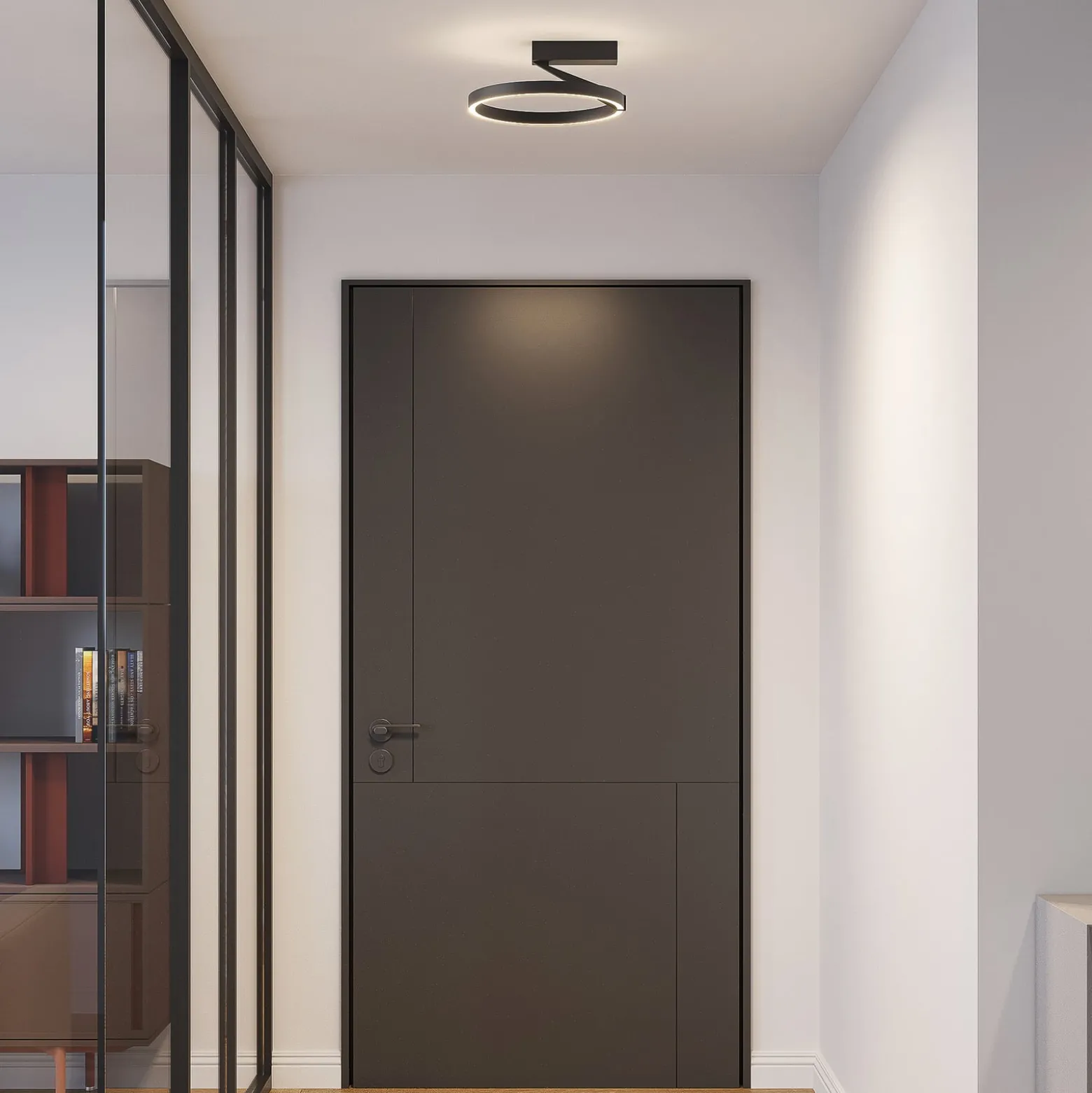Molto Luce LED-Deckenlampe Melli SDI, schwarz, Alu, Ø 33 cm