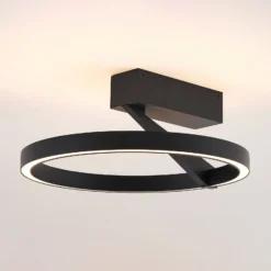 Molto Luce LED-Deckenlampe Melli SDI, schwarz, Alu, Ø 33 cm