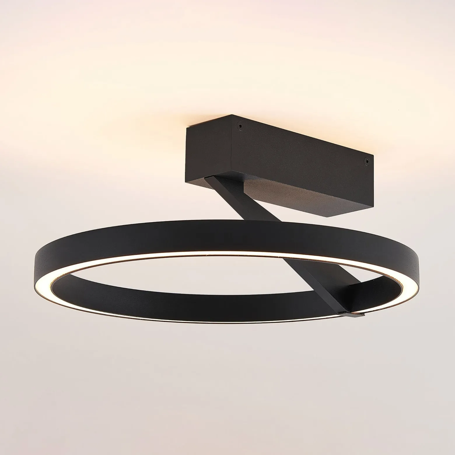 Molto Luce LED-Deckenlampe Melli SDI, schwarz, Alu, Ø 33 cm
