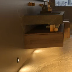 Molto Luce LED-Einbaulampe Wall 68R Glass IP44 RD, schwarz