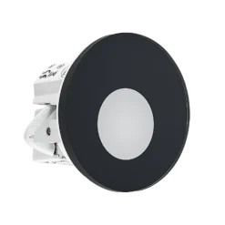 Molto Luce LED-Einbaulampe Wall 68R Glass IP44 RD, schwarz