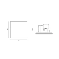 Molto Luce LED-Einbaulampe Wall R68 Glass IP44 SQ, schwarz