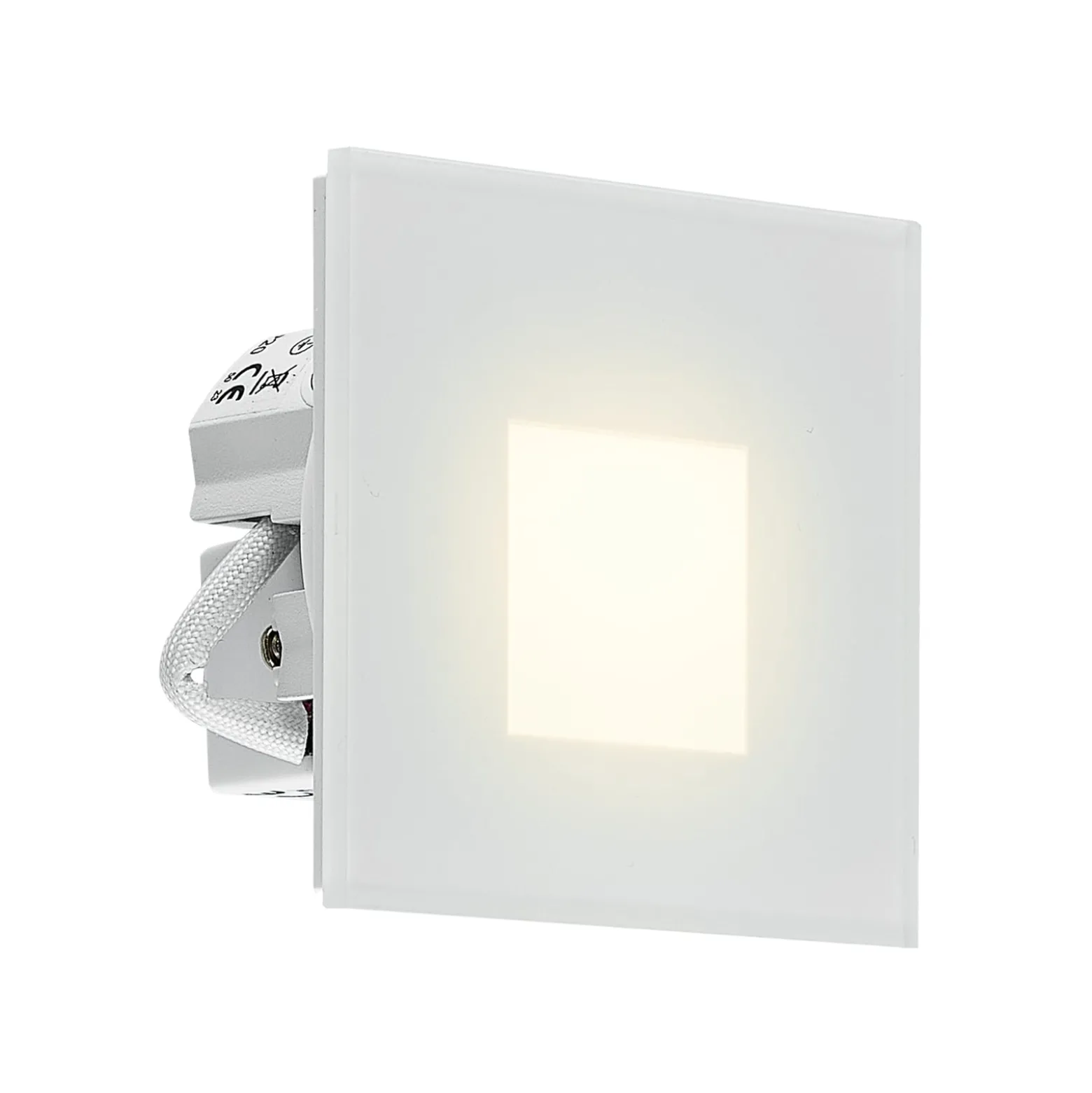 Molto Luce LED-Einbaulampe Wall R68 Glass IP44 SQ, weiß, CCT