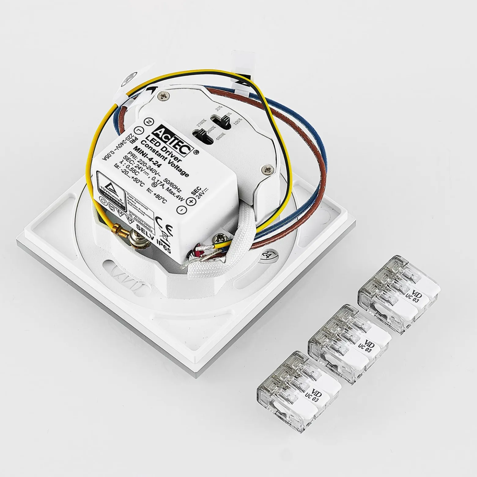 Molto Luce LED-Einbaulampe Wall R68 Glass IP44 SQ, weiß, CCT