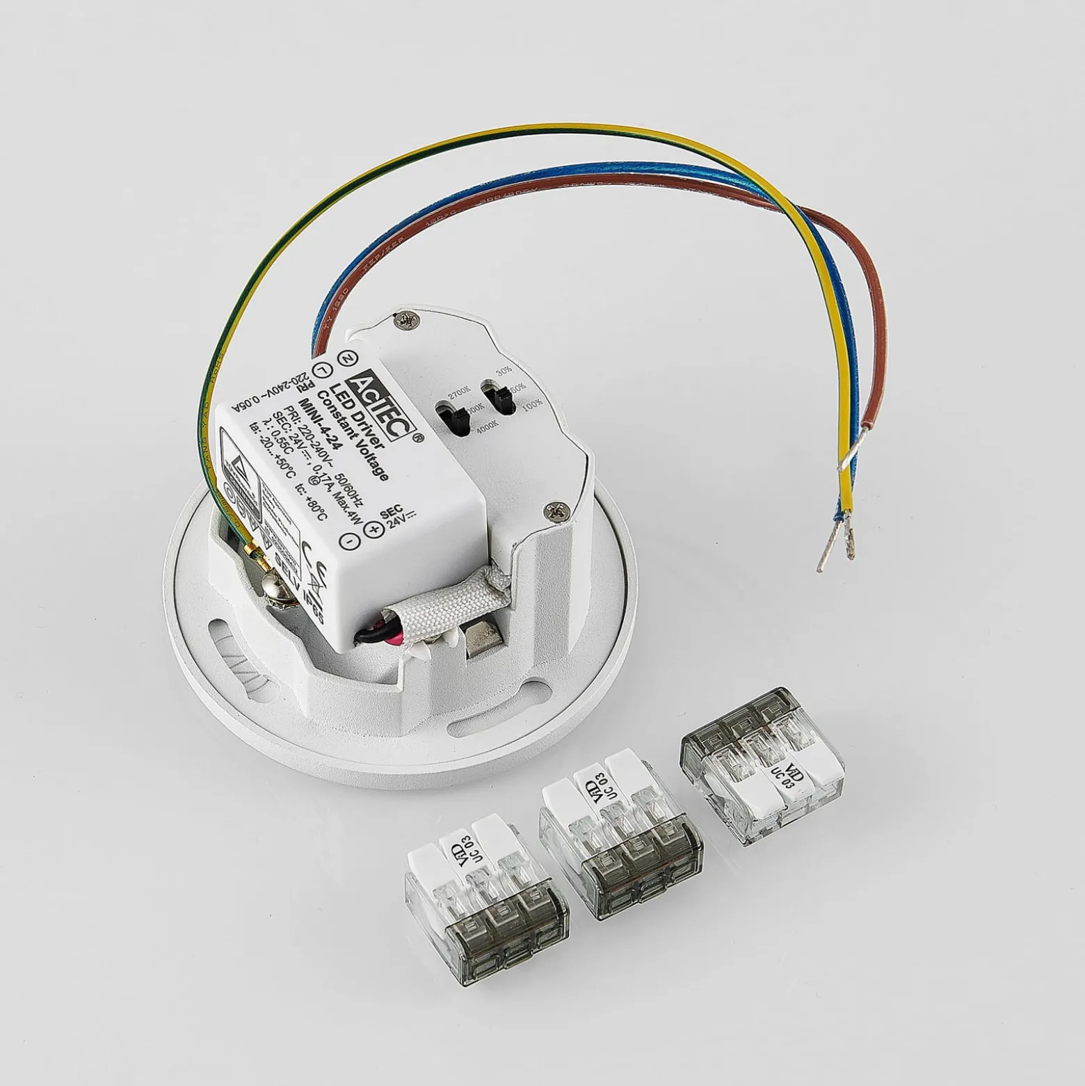 Molto Luce LED-Einbaulampe Wall 68R IP44 RD, weiß, Alu, CCT