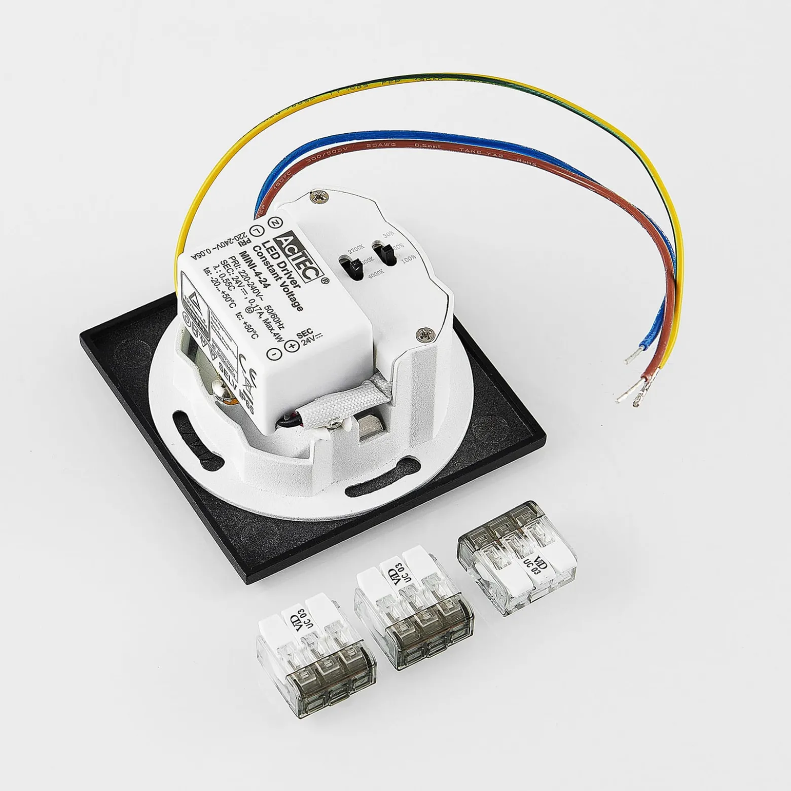 Molto Luce LED-Einbaulampe Wall 68R IP44 SQ, schwarz, CCT
