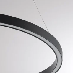 Molto Luce LED-Hängelampe Perfora, schwarz, Ø 60 cm, Alu