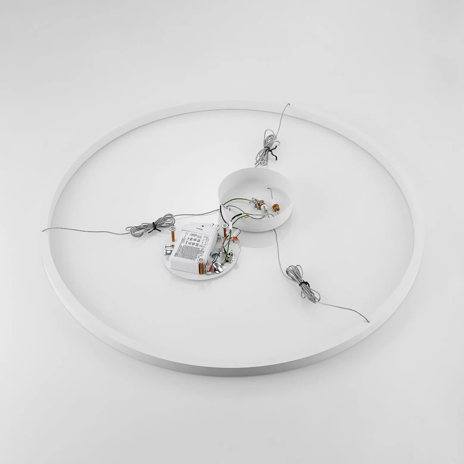 Molto Luce LED-Hängelampe Perfora, weiß, Ø 90 cm, Aluminium