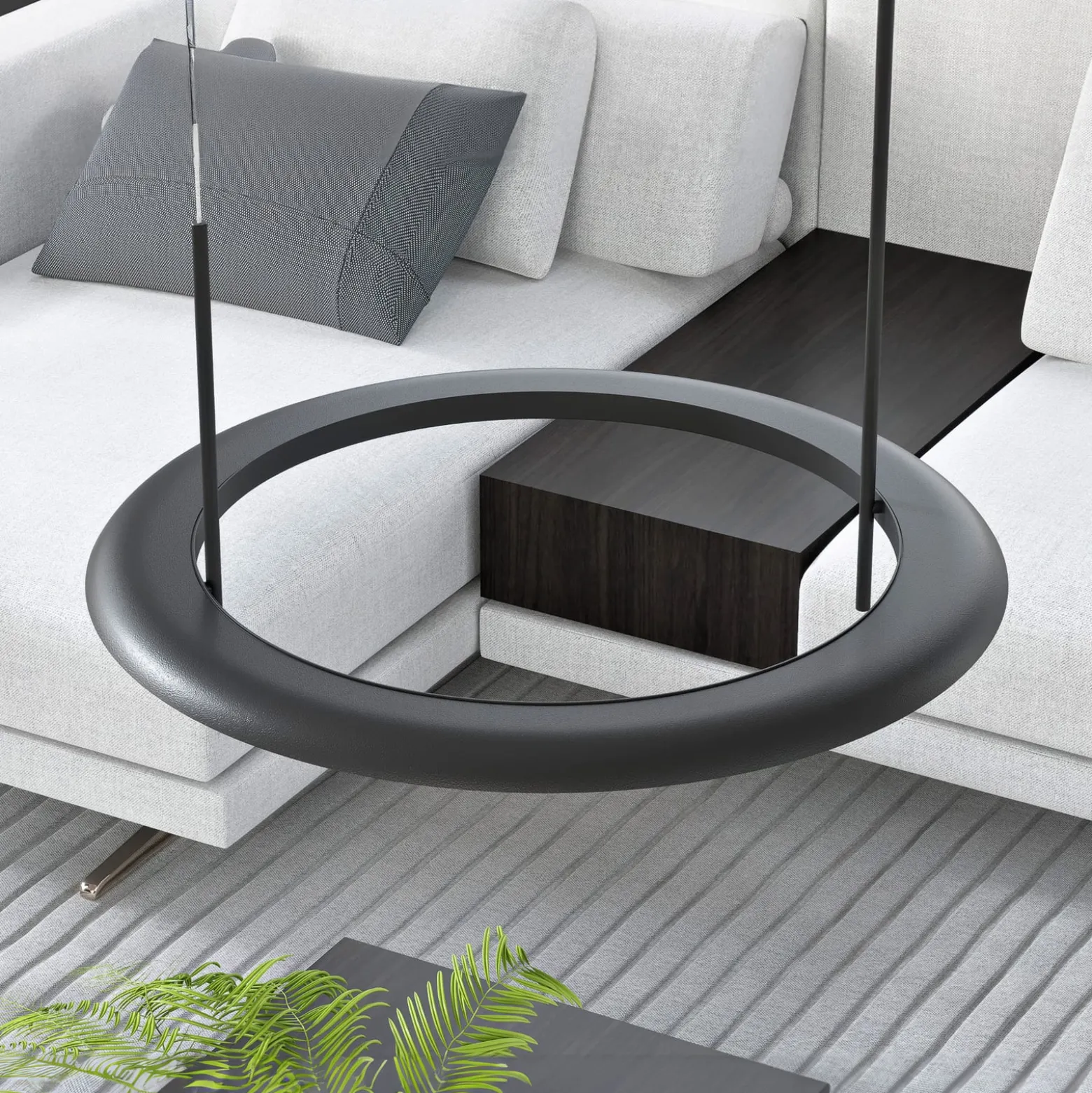 Molto Luce LED-Hängelampe Vuto PD, schwarz, Ø 60 cm, Alu