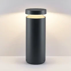 Molto Luce LED-Sockellampe Mona, Ø 18 cm, Alu, Höhe 45 cm