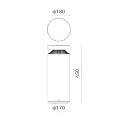 Molto Luce LED-Sockellampe Mona, Ø 18 cm, Alu, Höhe 45 cm