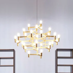 Nemo Crown Major Hängelampe 30-flammig gold lack.