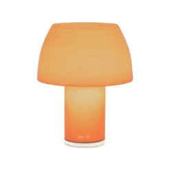 Nemo LED-Akku-Tischleuchte Lorosae, orange, Glas, IP54, USB