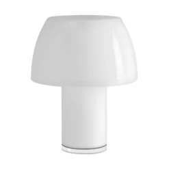 Nemo LED-Akku-Tischleuchte Lorosae, weiß, Glas, IP54, USB